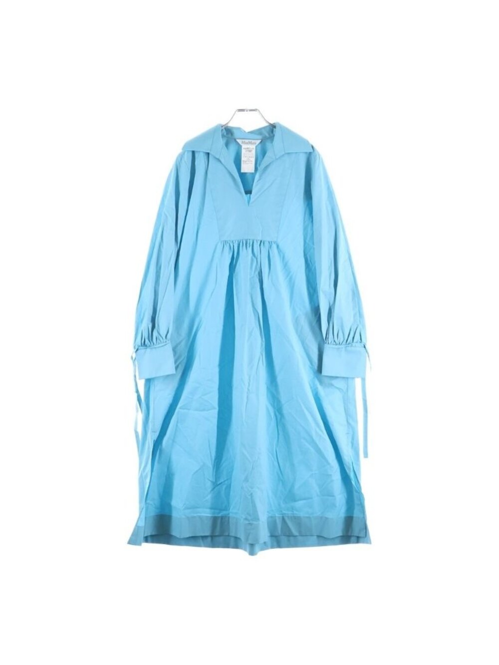 Max Mara Skipper Gathered Flare Dress Light Blue 36